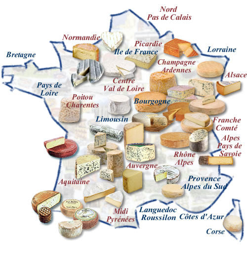 Carte fromage français